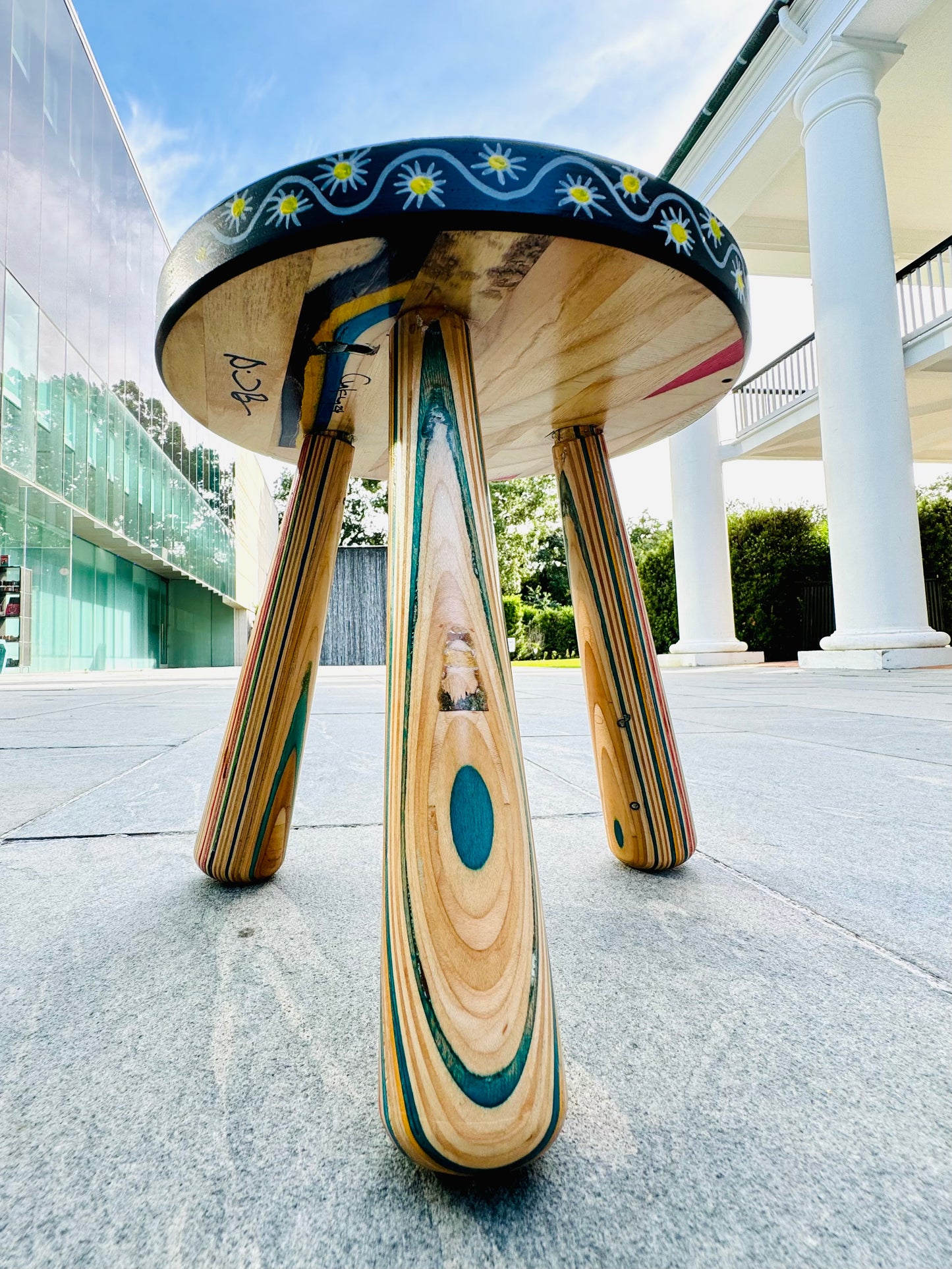Gakwaya Gisa X Barousse Works Recycled Skateboard Stool Art #2 ✨