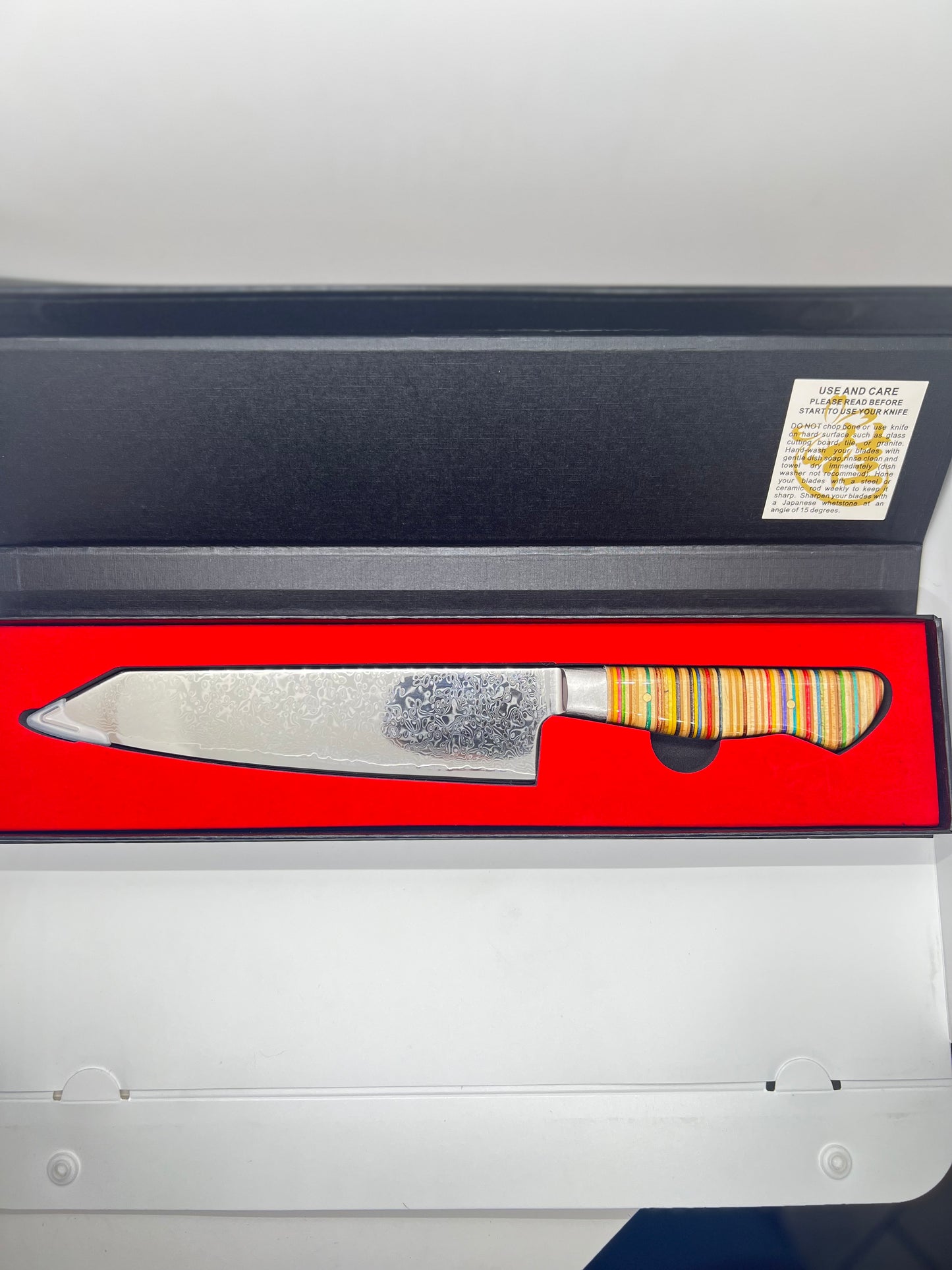 Recycled Skateboard and Japanese Damascus Steel Chef’s Knife