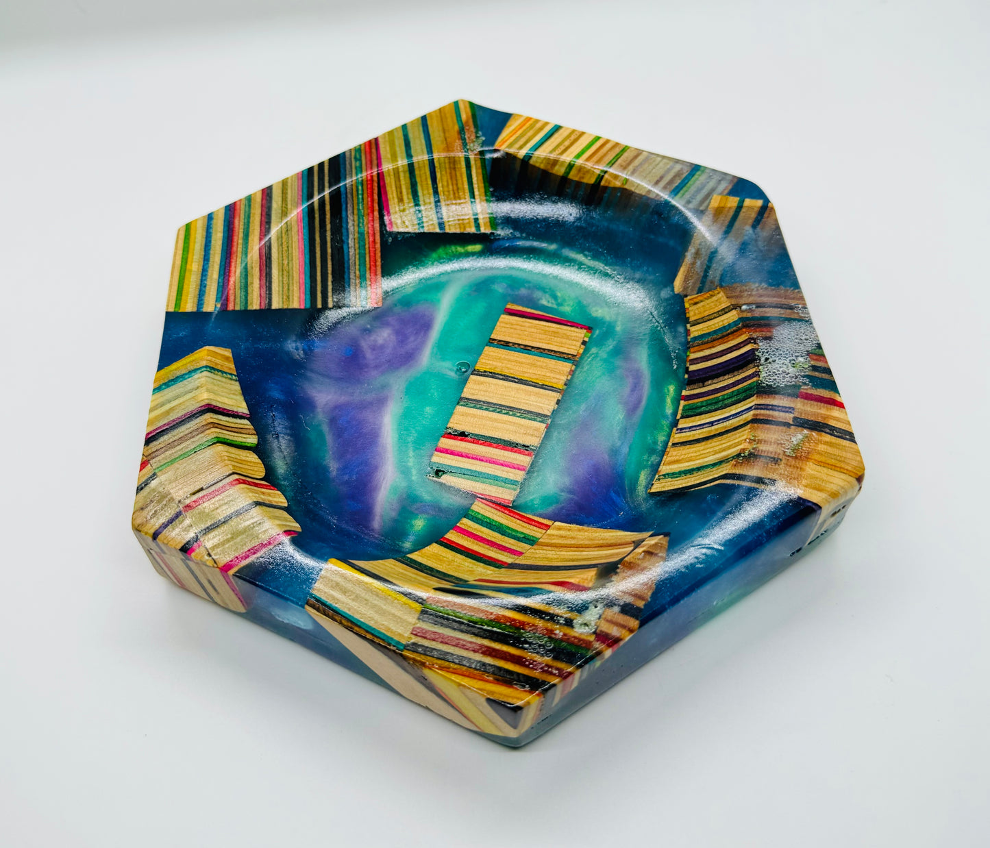 Recycled Skateboards and Epoxy Catch All Tray
