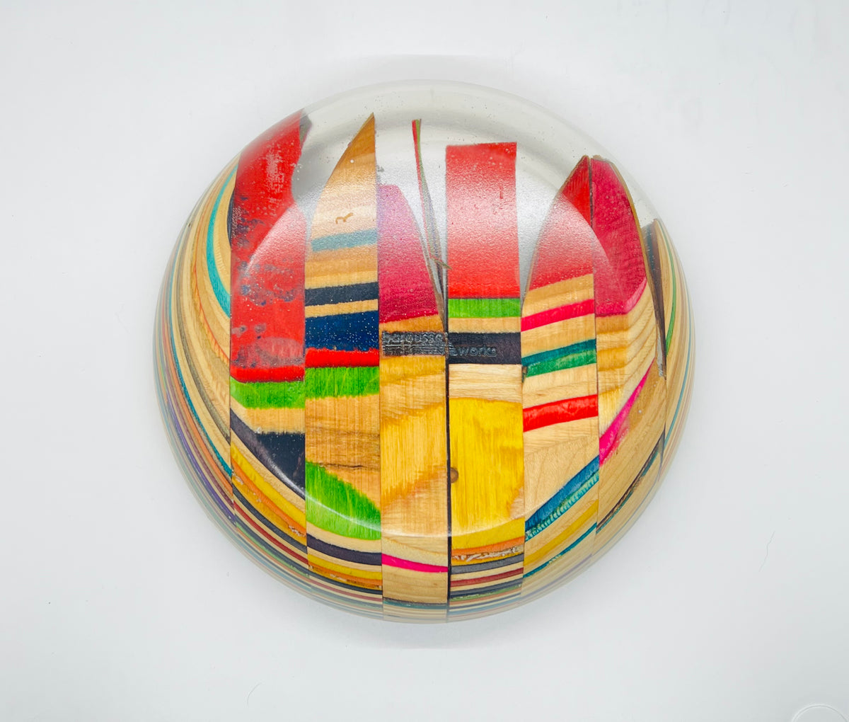 Large Epoxy/Recycled Skateboard Bowl Barousse Works