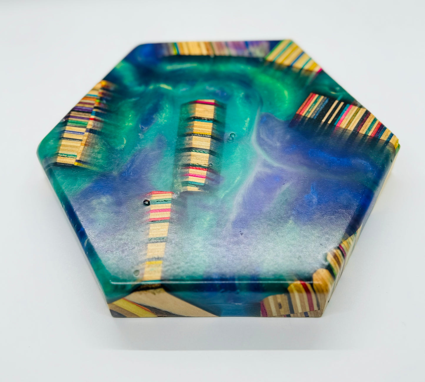 Recycled Skateboards and Epoxy Catch All Tray