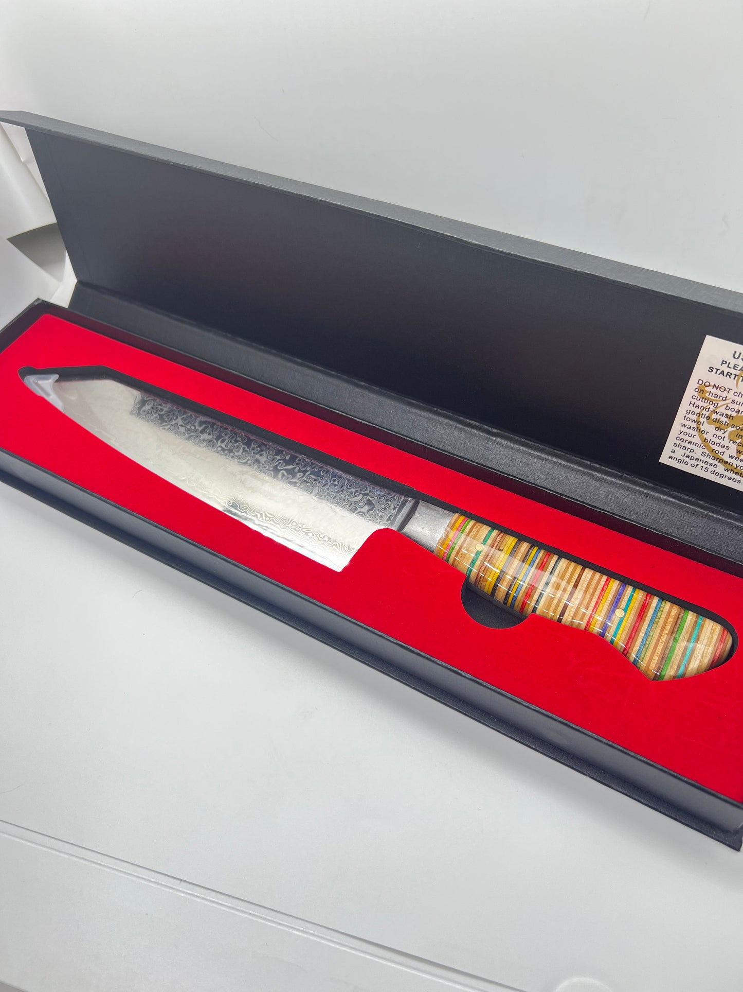 Recycled Skateboard and Japanese Damascus Steel Chef’s Knife