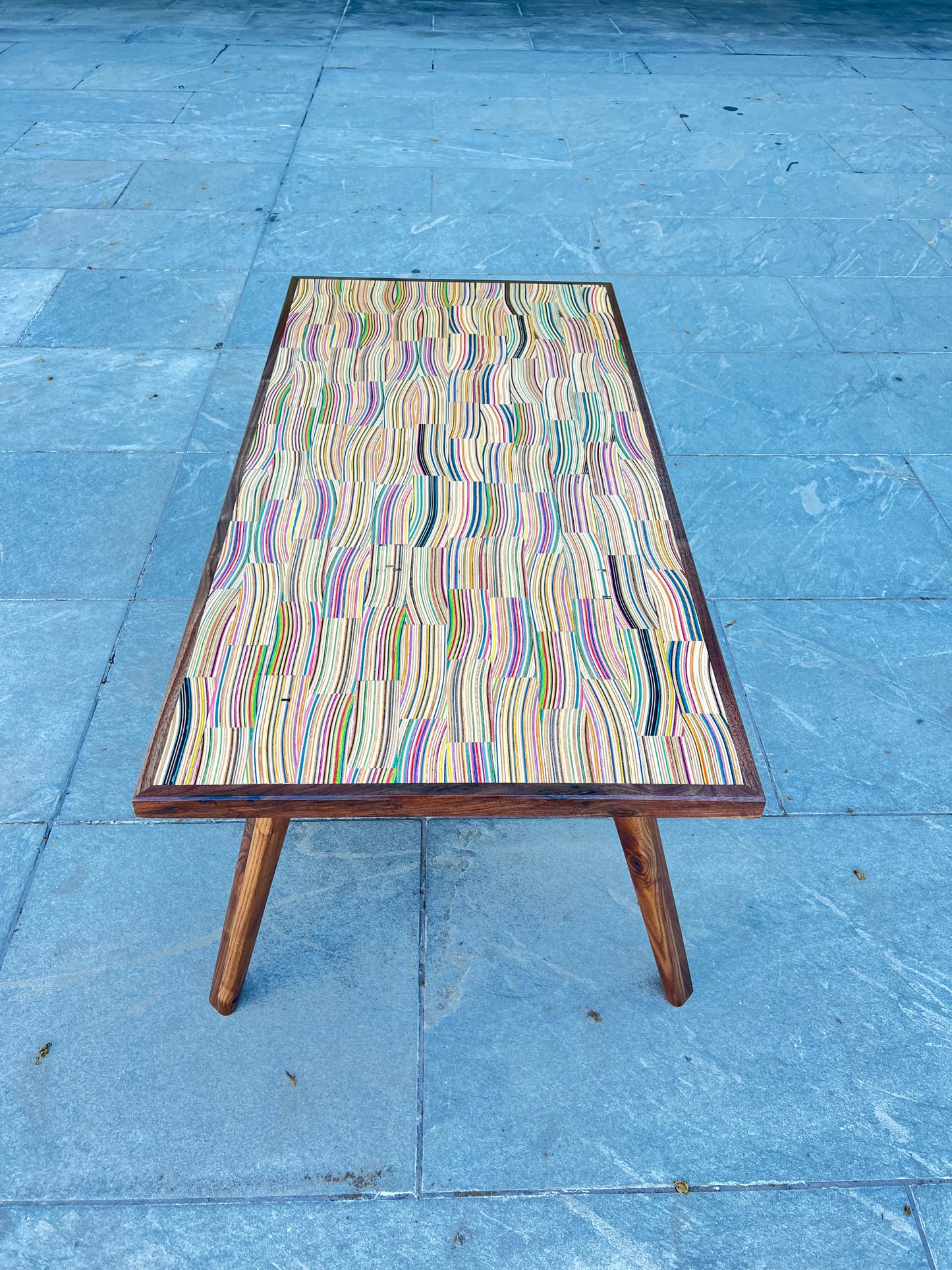 Recycled Skateboard and Walnut Coffee Table Preorder