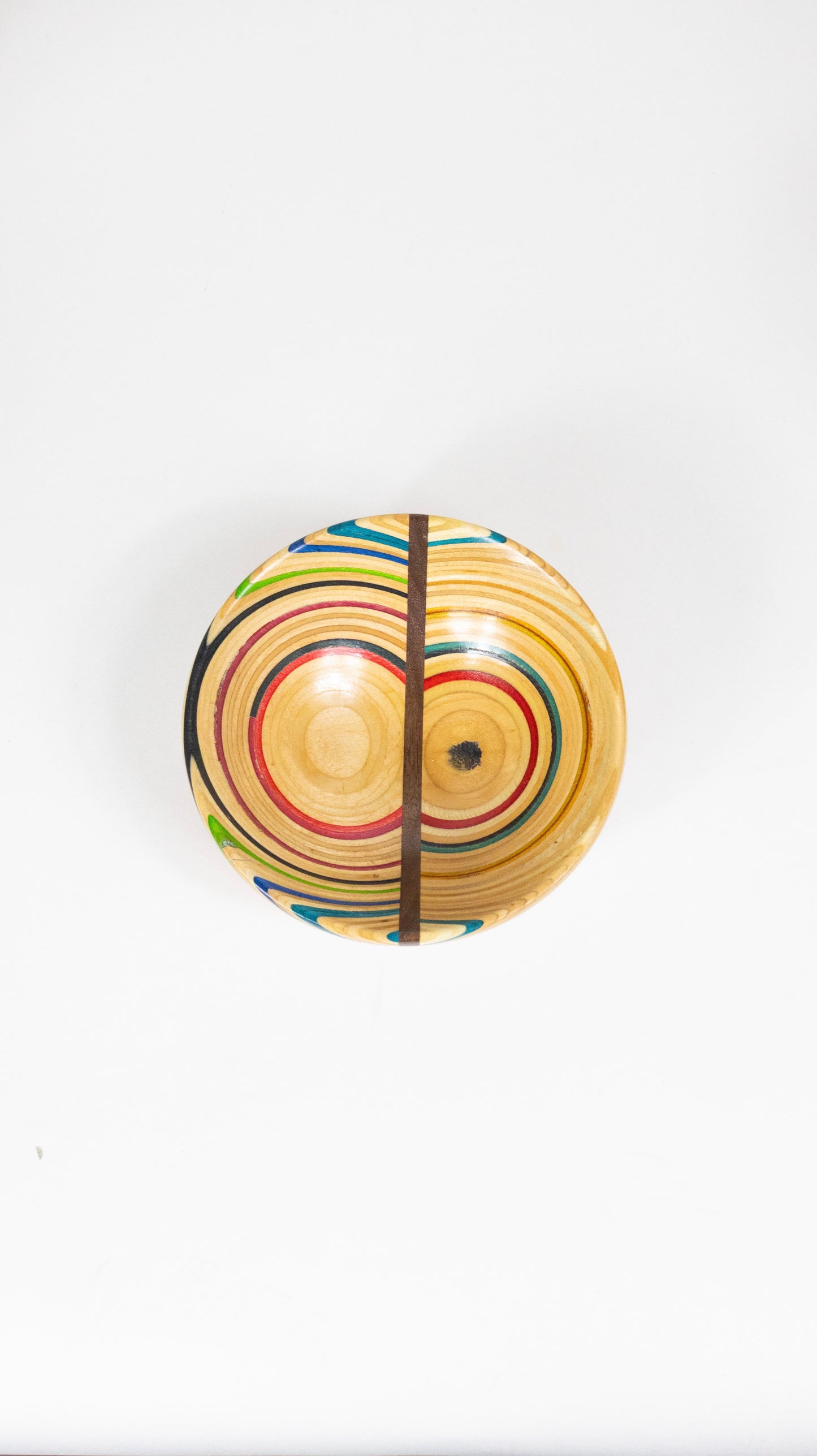 Recycled Skateboard Bowl with Walnut