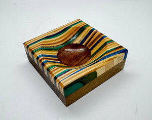 Recycled Skateboard and Walnut Coin Dish