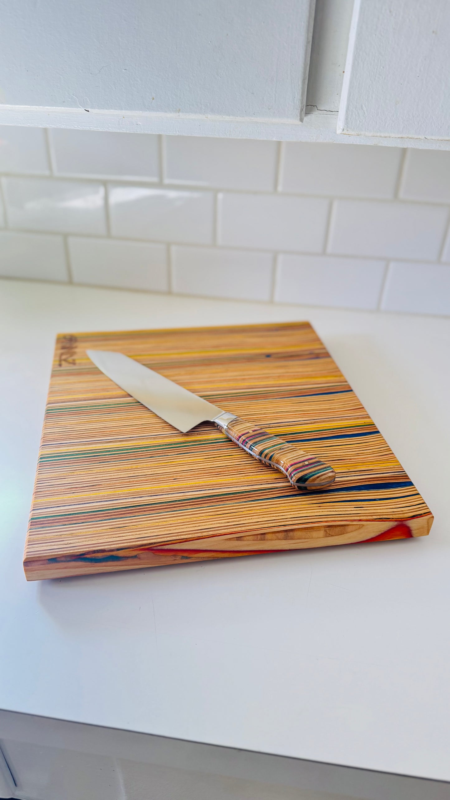 Custom Cutting Board/Knife Set With Laser Engraving