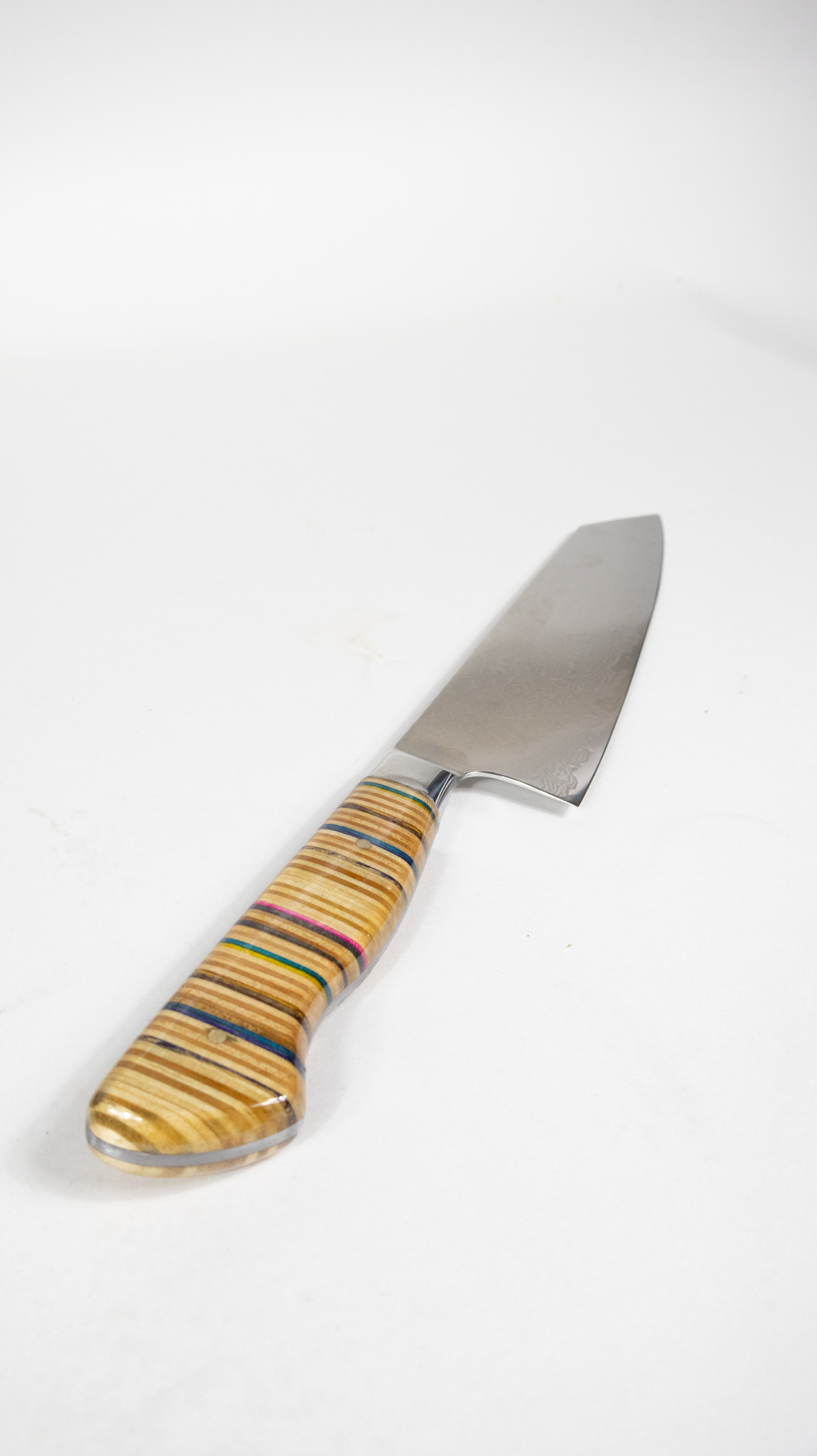Recycled Skateboard and Japanese Damascus Steel Chef’s Knife