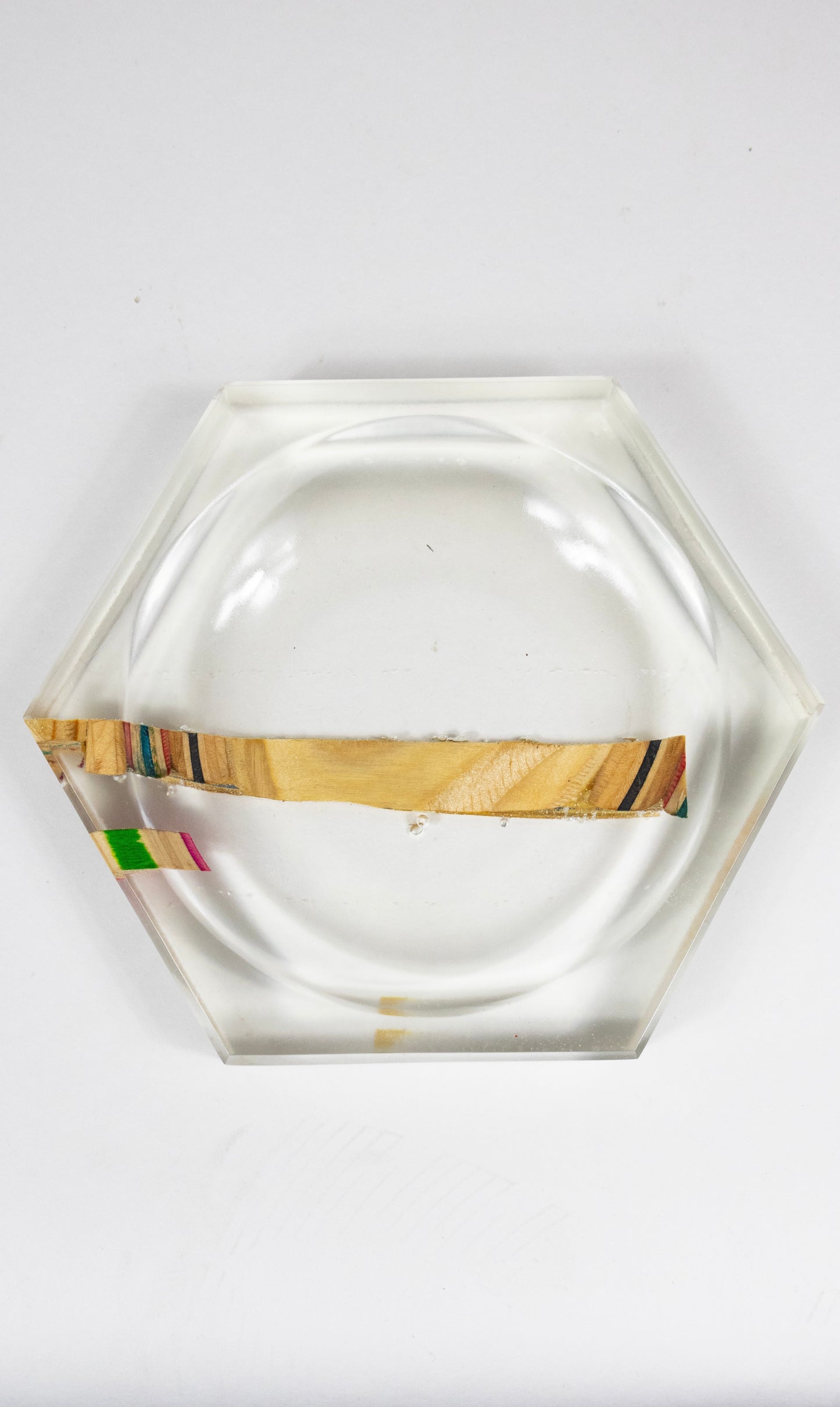 Recycled skateboards and epoxy catch all tray