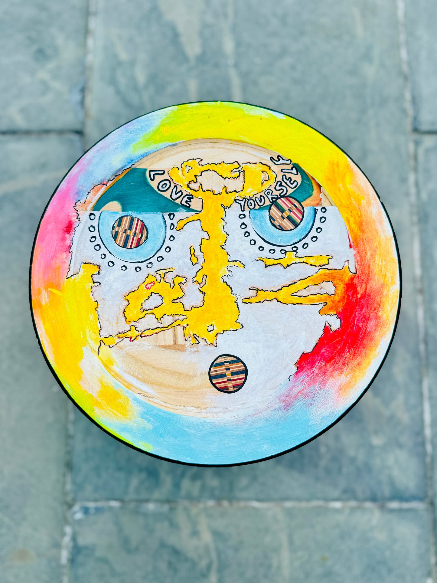 Gakwaya Gisa X Barousse Works Recycled Skateboard Stool Art #2 ✨