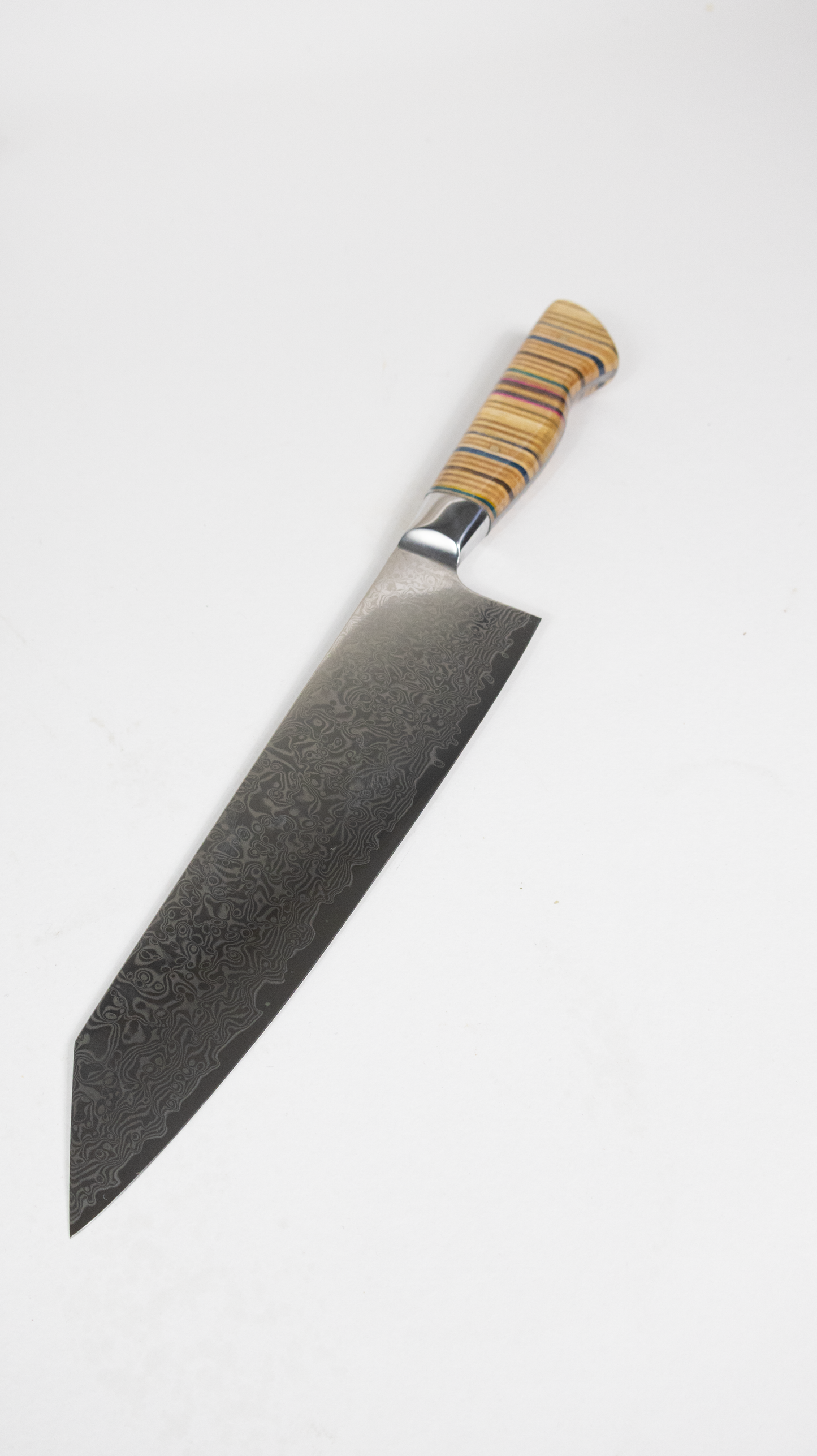 Recycled Skateboard and Japanese Damascus Steel Chef’s Knife