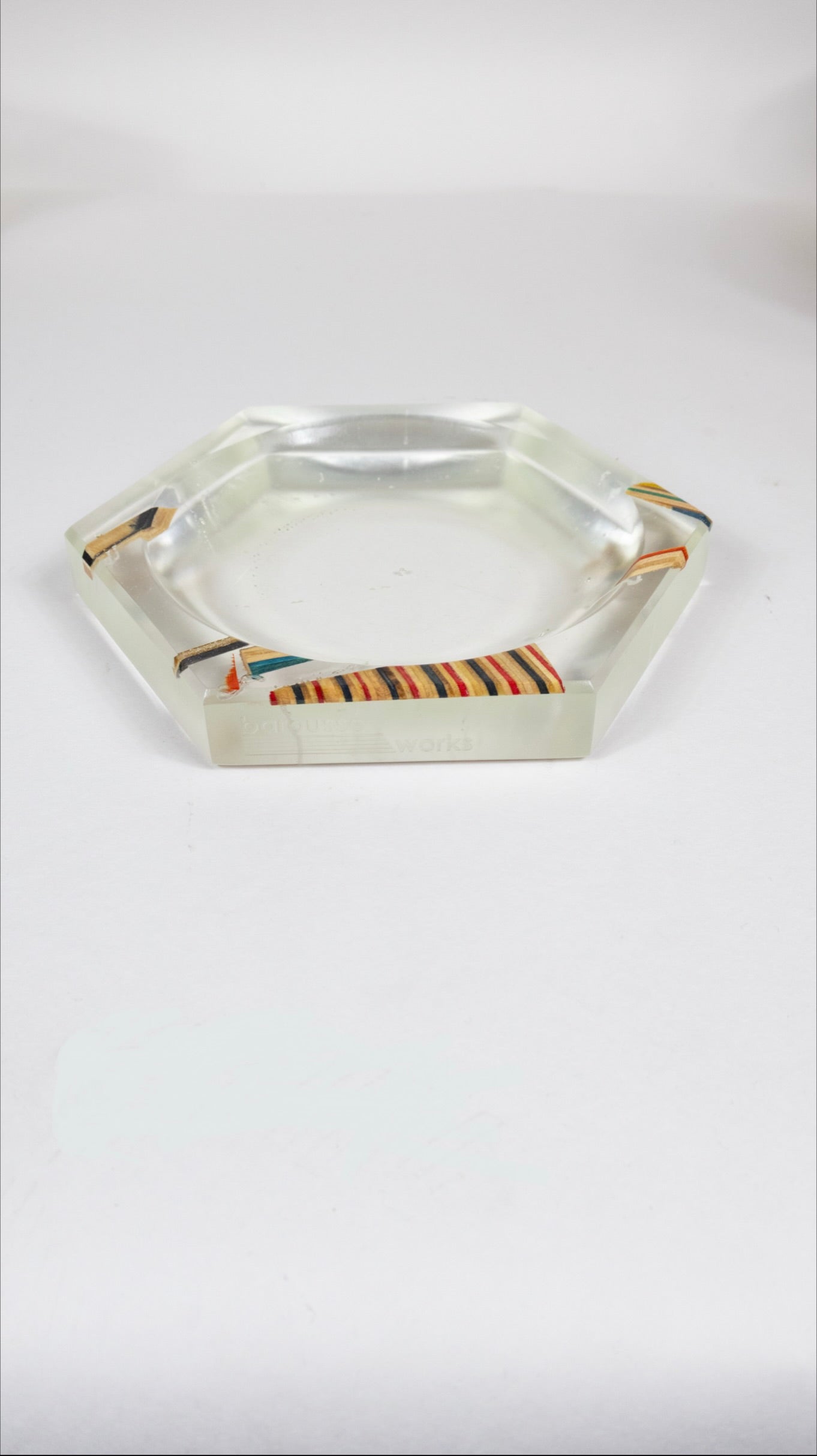 Recycled skateboards and epoxy catch all tray