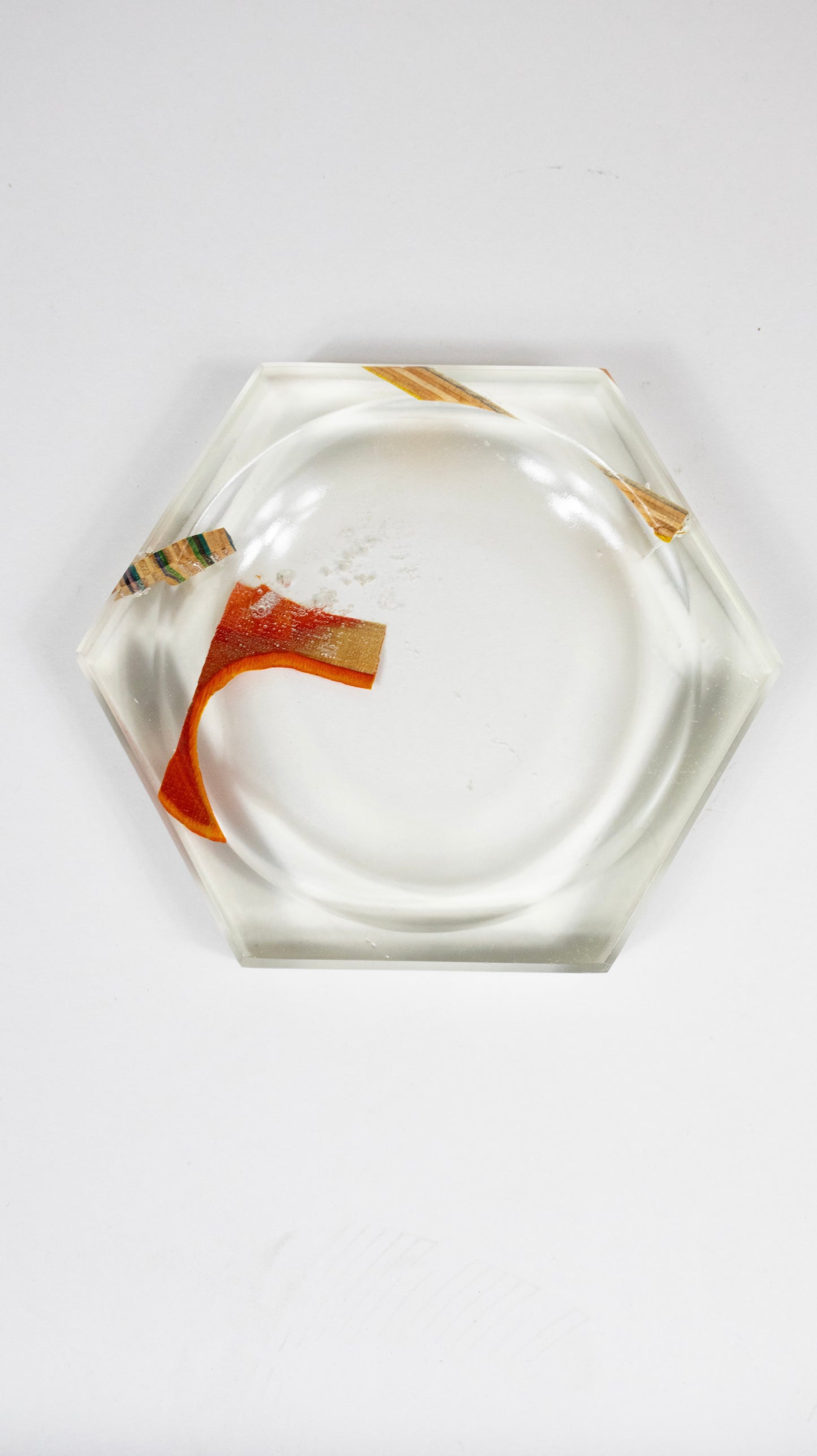 Recycled skateboards and epoxy catch all tray