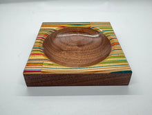 Load image into Gallery viewer, Black Walnut and Recycled Skateboards Coin Dish