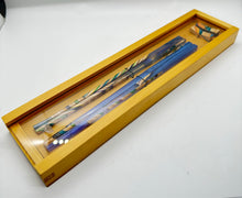 Load image into Gallery viewer, Recycled Skateboard and Blue Epoxy Chop Stick Set