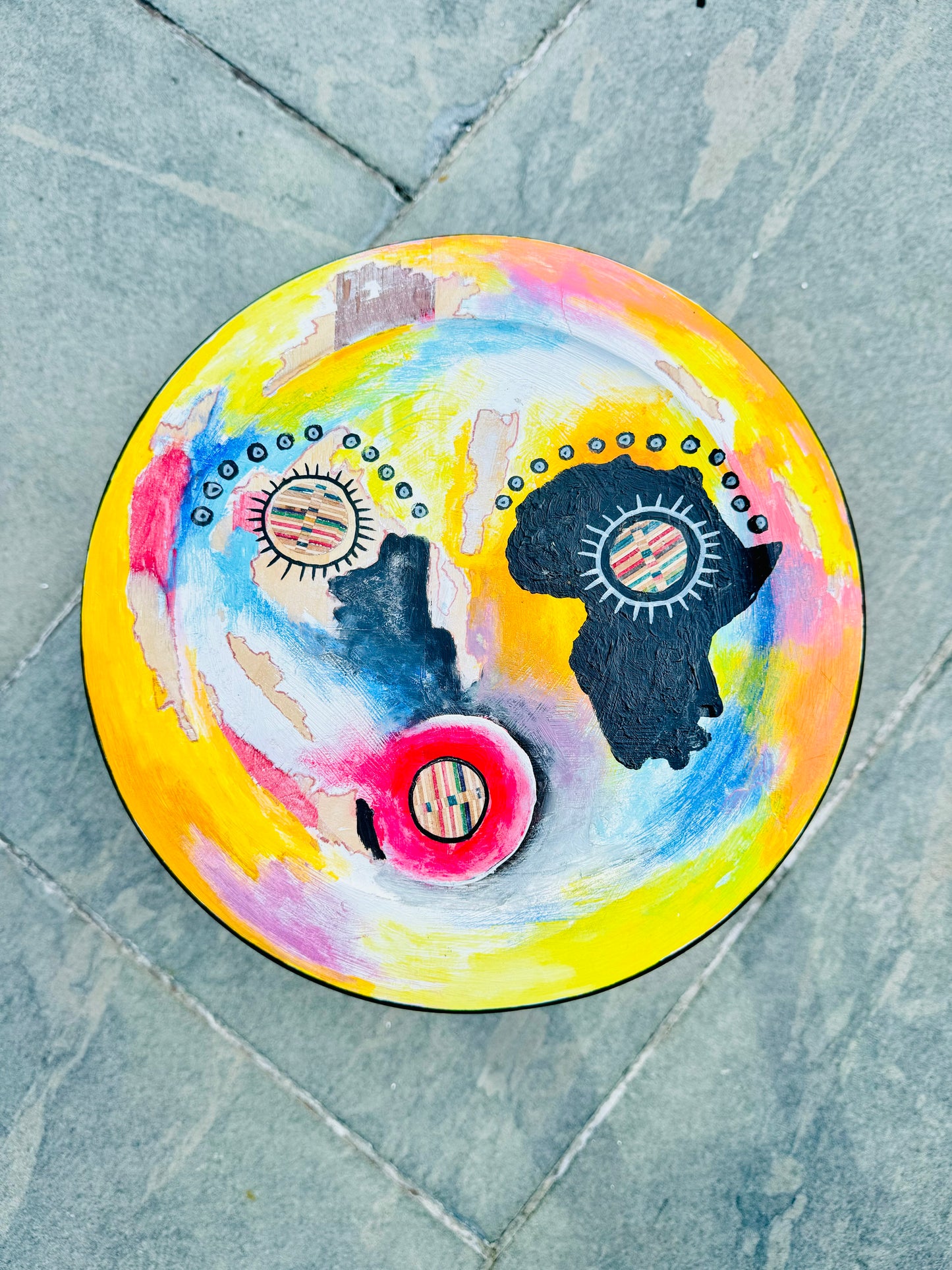 Gakwaya Gisa X Barousse Works Recycled Skateboard Stool Art #1 ✨