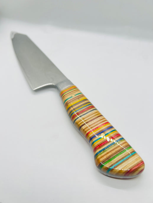 Recycled Skateboard and Japanese Damascus Steel Chef’s Knife