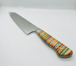 Recycled Skateboard and Japanese Damascus Steel Chef’s Knife