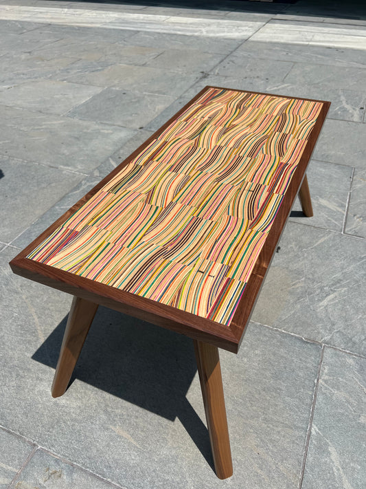Small Modern Skateboard/Walnut Coffee Table