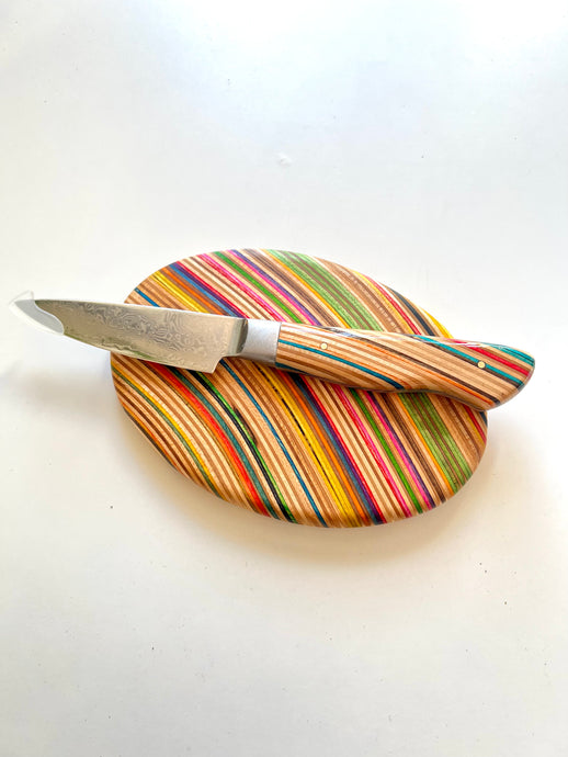 Recycled Skateboard Paring Knife and Micro Cutting Board