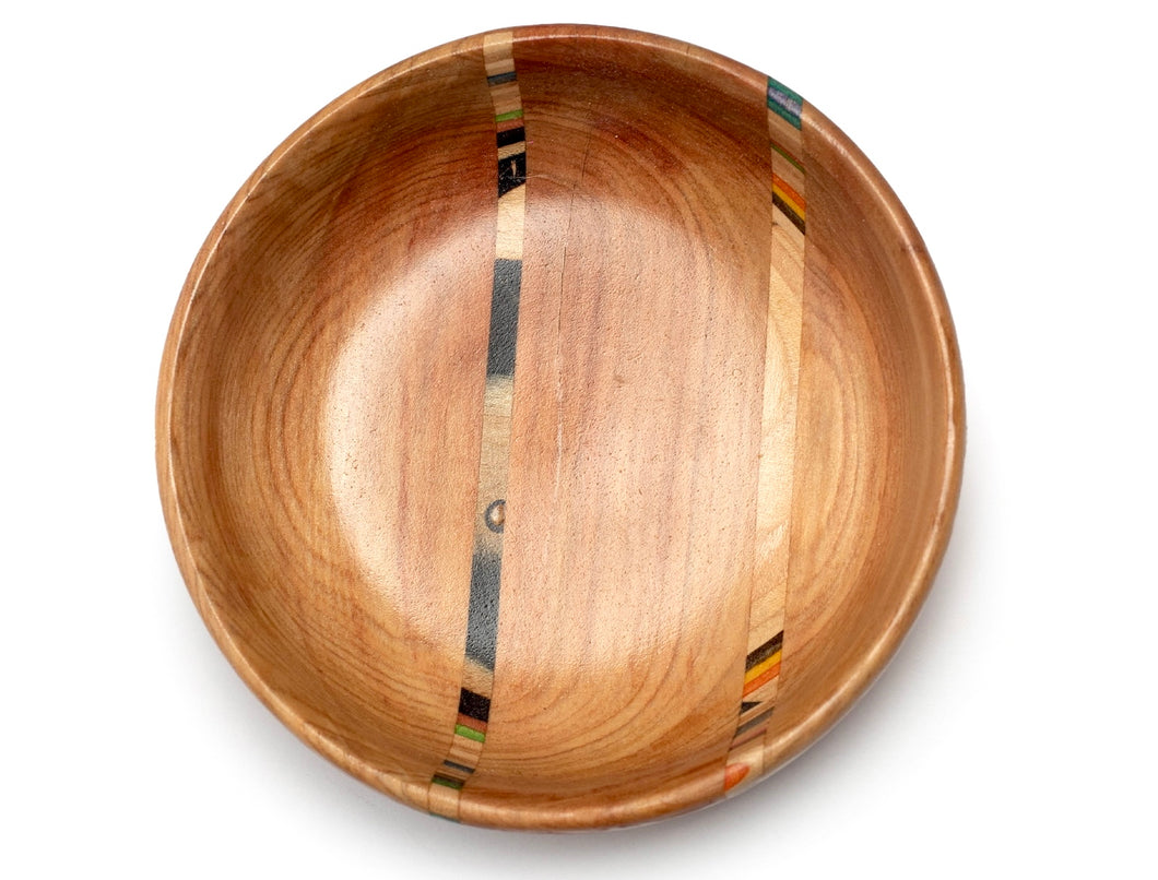 Recycled skateboard and sinker cypress bowl