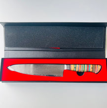 Load image into Gallery viewer, Recycled Skateboards and Japanese Damascus Steel Chef’s Knife