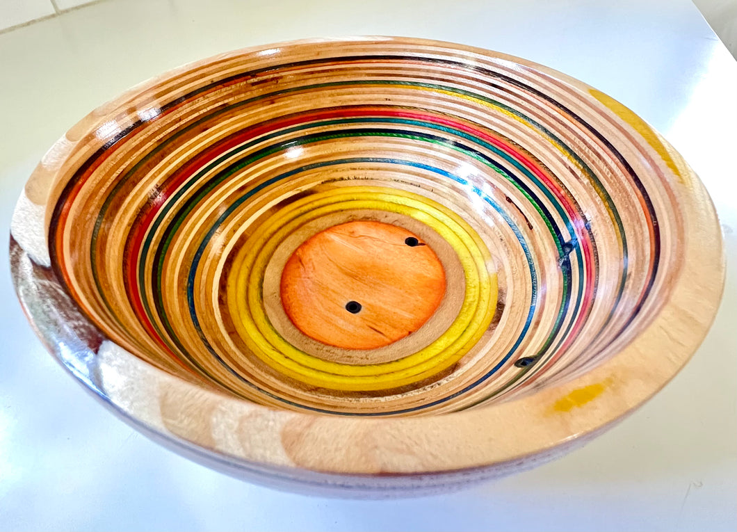 Large Bowl made from recycled skateboards