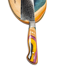 Load image into Gallery viewer, Recycled Skateboard Chefs Knife and Micro Cutting Board