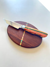 Load image into Gallery viewer, Recycled Skateboard Paring Knife and Micro Cutting Board Combo