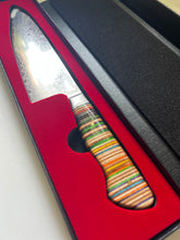 Load image into Gallery viewer, Recycled Skateboards and Japanese Damascus Steel Chefs Knife