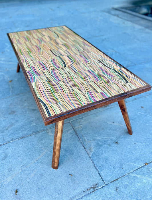 Recycled Skateboard and Walnut Coffee Table Preorder