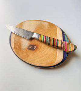 Recycled skateboard pairing knife & mini cutting board